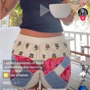 Quilted patchwork shorts